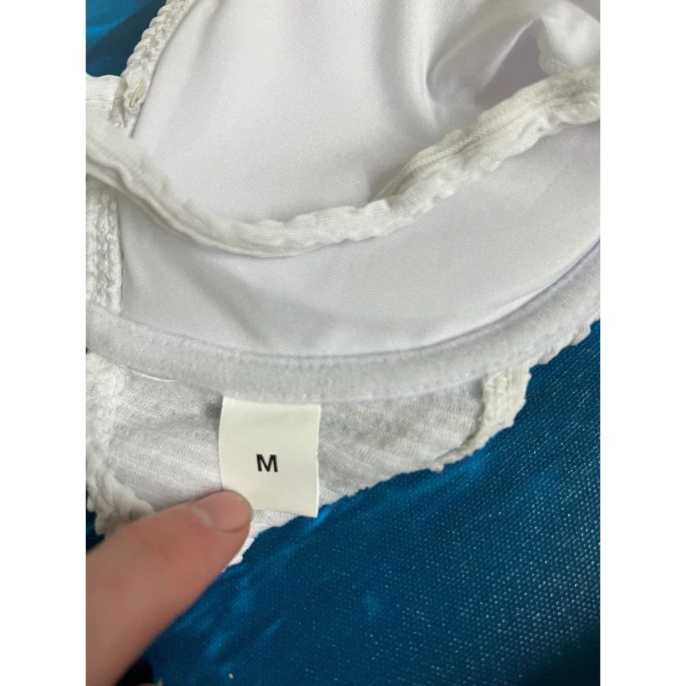 ☀️White Smocked Underwire Bikini Set High Cut Cheeky Two Piece Swimsuit
